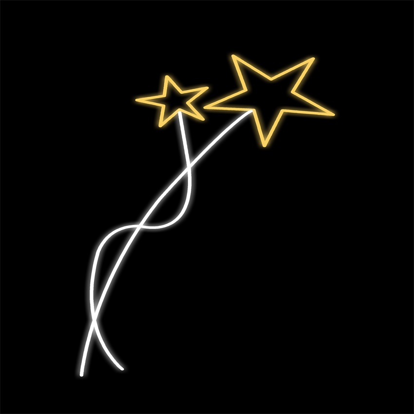Shooting Star Decoration Led Commercial Christmas Motif Rope Star Light