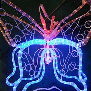 3D Aluminum Simulation luminous  Butterfly ornament Decoration wholesale Led  rope  motif Light