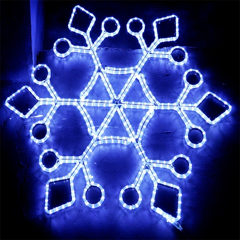 outdoor commercial Christmas holiday motif waterproof LED Snowflake Light 2D Pole Mounted Light