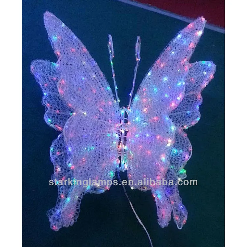3D Aluminum Simulation luminous  Butterfly ornament Decoration wholesale Led  rope  motif Light