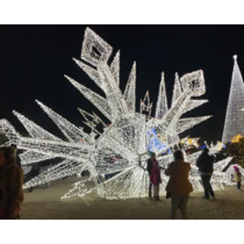3d large Led Christmas motif  Light  Customized outdoor waterproof  across street Giant park square decorative
