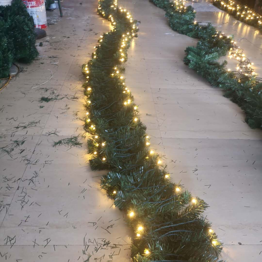 The lawn ground Park Landscape Courtyard ornament Christmas Decoration PVC grass with warm white Led Light