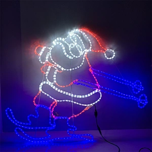 2d Festival outdoor waterproof durable landscape design all kinds of Santa with deers motif light