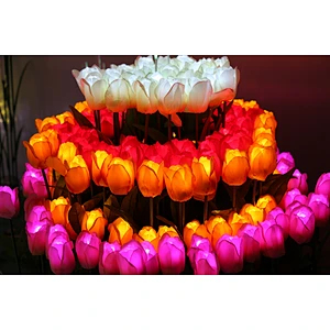 Outdoor Simulation Tulips  Flower   Park Landscape Courtyard Decoration Led  Light