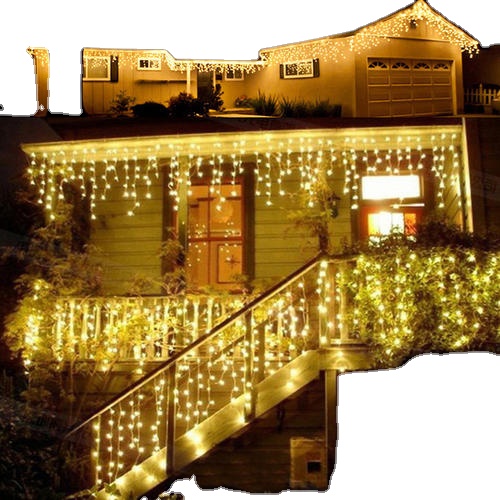 connectable outdoor 220v 2X1.5M  300LEDS led curtain icicle lights white rubber cable for holiday Christmas decoration