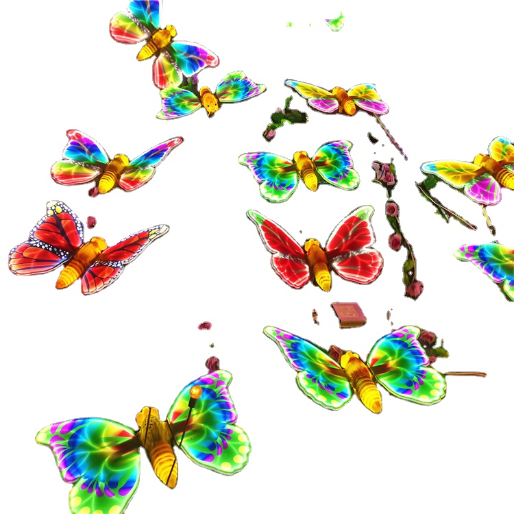 Outdoor waterproof Simulation luminous  Butterfly  ground Park Landscape Courtyard ornament Decoration wholesale Led  Light