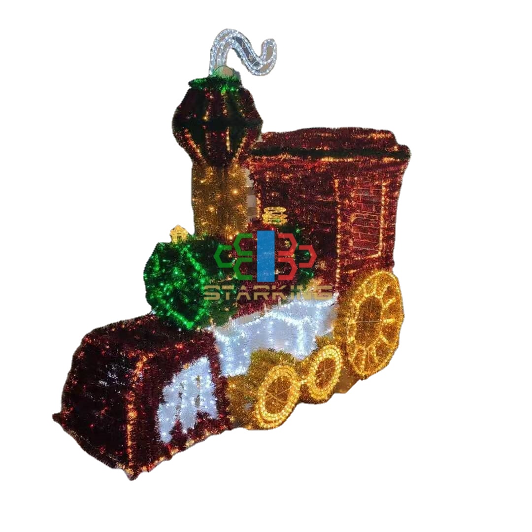 3D festival commercial landscape design project Road square park decoration large gift box LED motif light