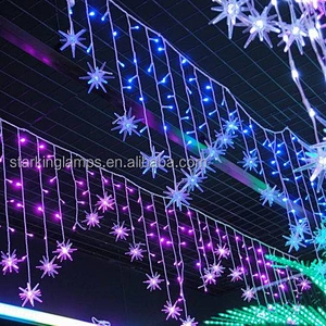 manufacturer Outdoor Connectable christmas icicle curtain light 8 function flashing wedding Christmas hotel hall decoration
