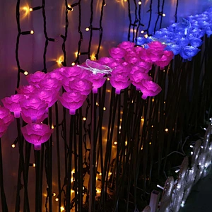 backyard durable lights Artificial luminous Garden courtyard landscape home pathway decoration waterproof  led flower lights