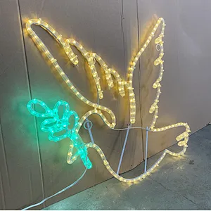 2D  pigeon led rope lights iron /aluminum frame outdoor motif  for Christmas decoration IP65 waterproof steady lights