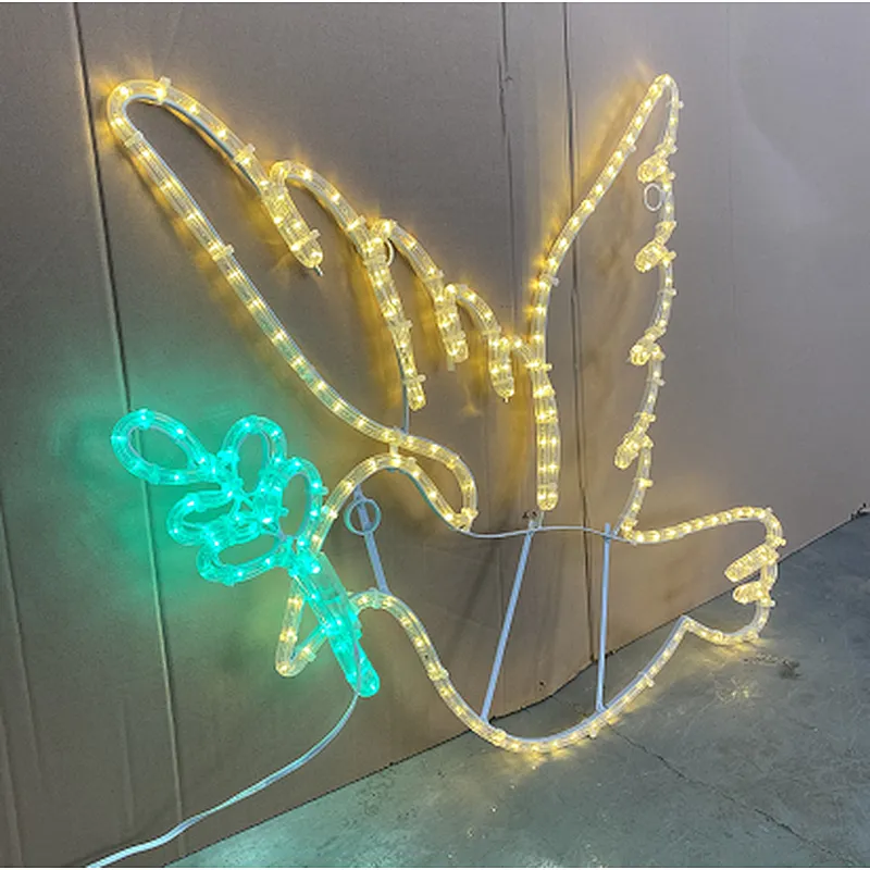 2D  pigeon led rope lights iron /aluminum frame outdoor motif  for Christmas decoration IP65 waterproof steady lights