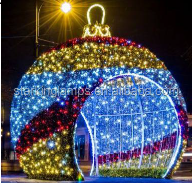 Hot sale Outdoor String LED Light 3D Tower Motif Holiday Christmas Tree Ball Light