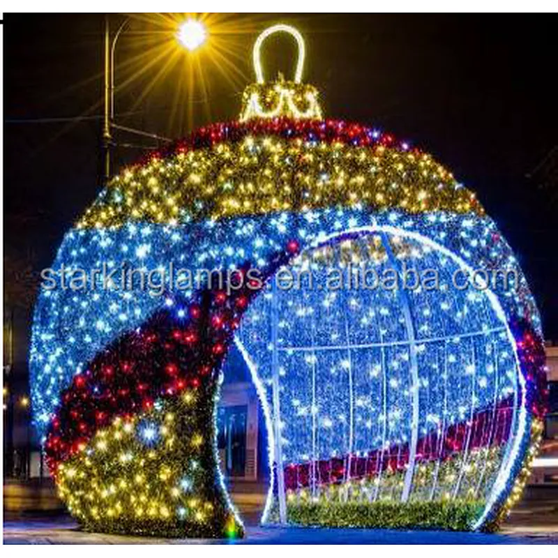 Hot sale Outdoor String LED Light 3D Tower Motif Holiday Christmas Tree Ball Light