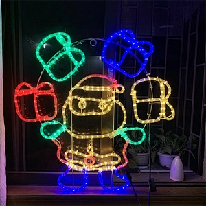 STARKING Outdoor landscape decoration  2D Santa motif light rope light christmas