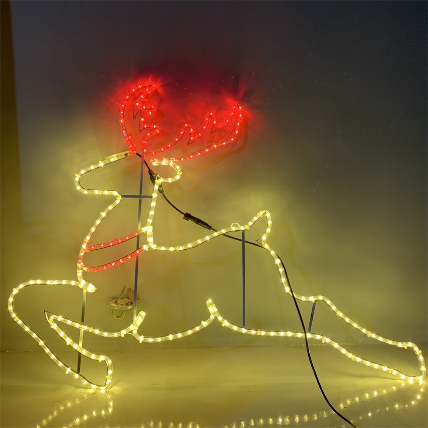 2d Festival outdoor waterproof durable landscape design all kinds of Santa with deers motif light