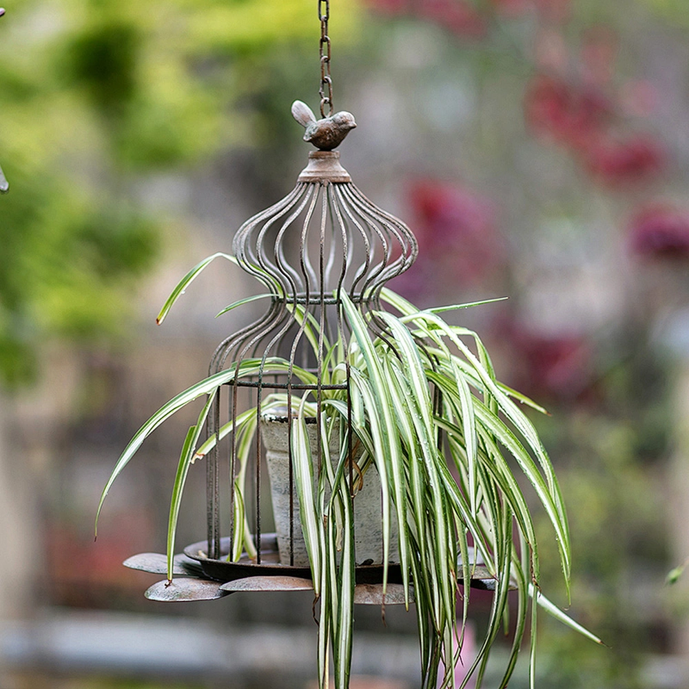 Vintage Wedding Decorative Antique White Bird Cage Plant Holder Candle