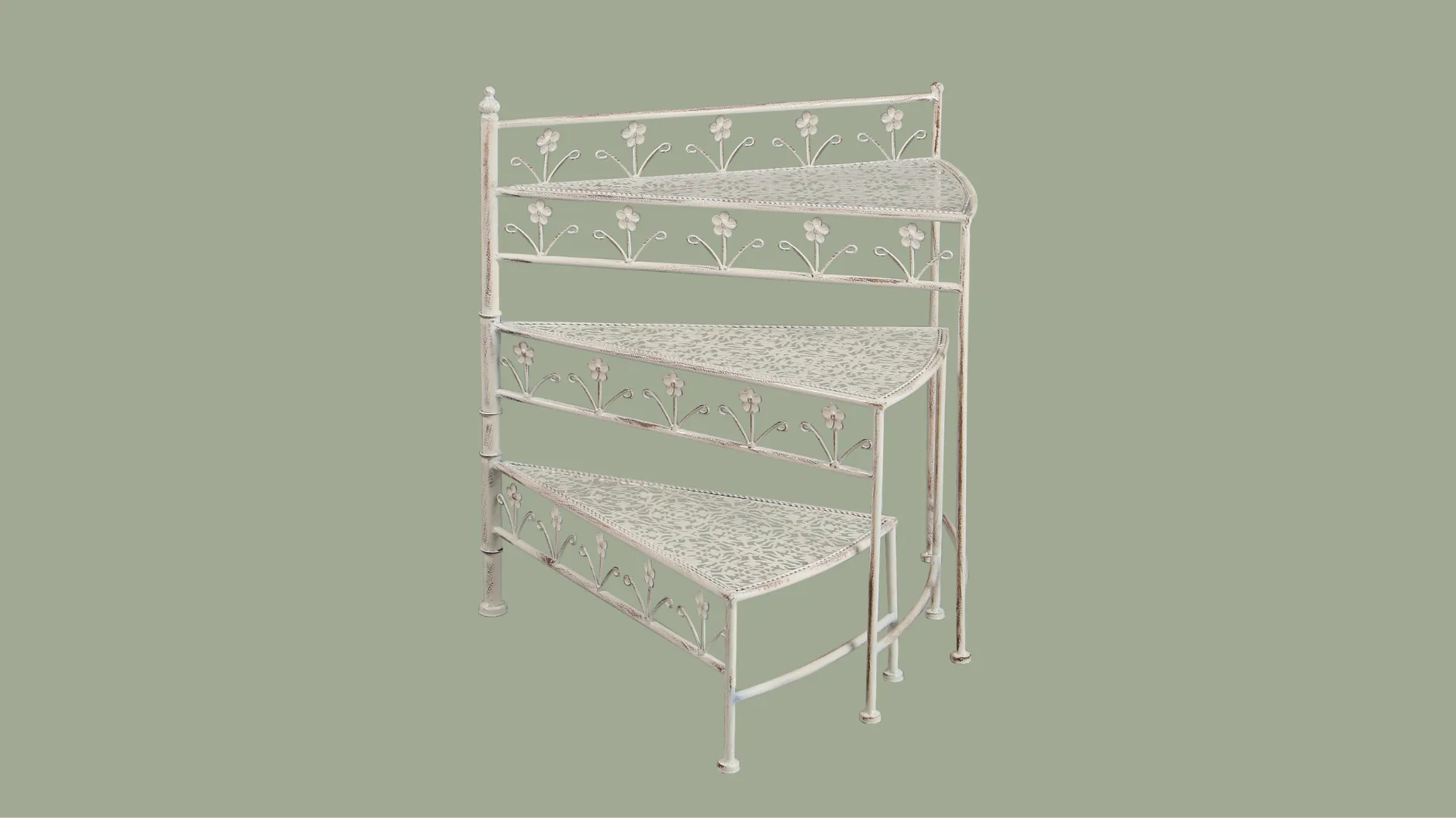 outdoor plant stand metal planter boxes metal planter of Verda Vista Metal Outdoor Plant Stand with green background