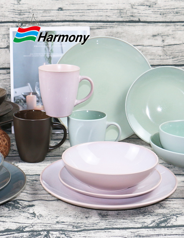 stoneware reactive glazed dinner set