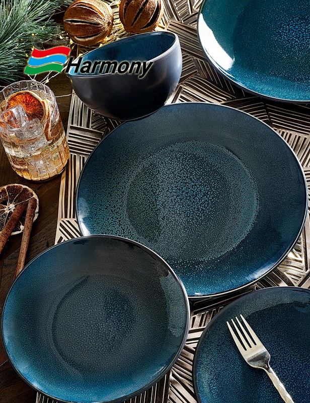 stoneware reactive glazed dinner set