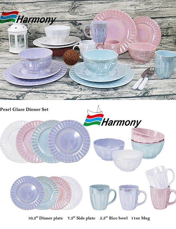 ceramic, dinner set, color glaze, pearl glaze dinner set