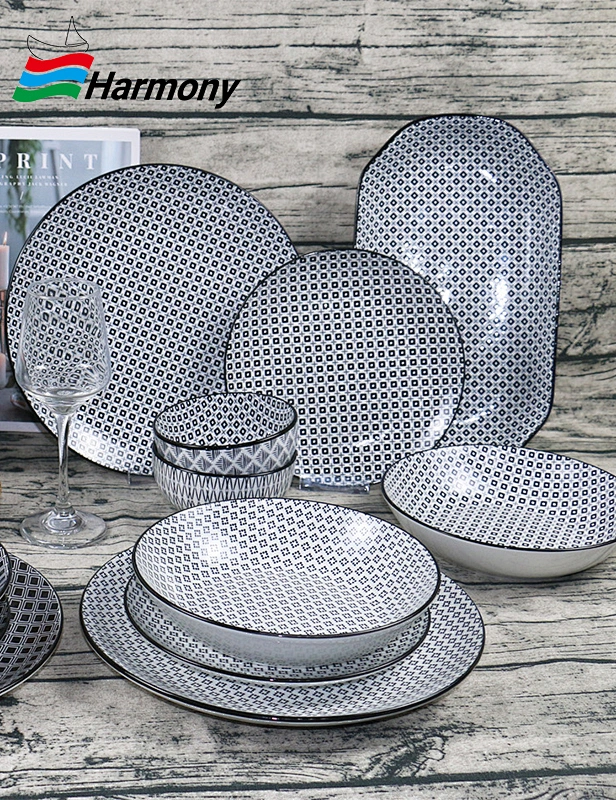 Porcelain pad printing dinner set
