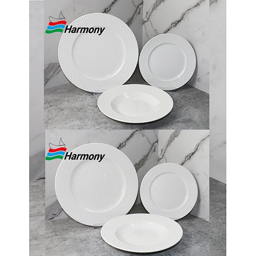 Embossed new bone china dinner set