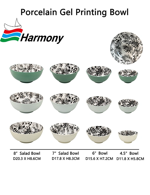 porcelain gel printing bowl, tableware