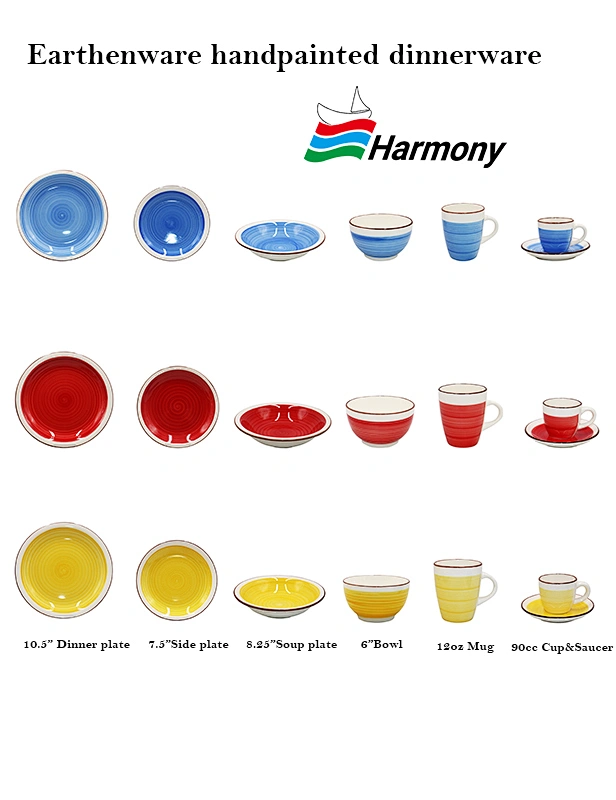 earthenware dinnerware，handpainted tableware, ceramic tableware, handpainted earthenware dinnerware