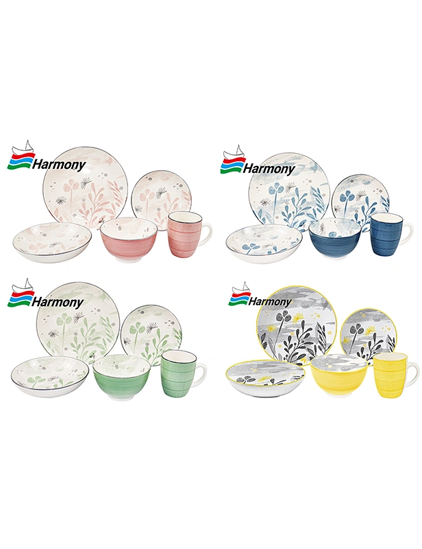 spring tableware, handpainted dinnerware, pad printing dinner set