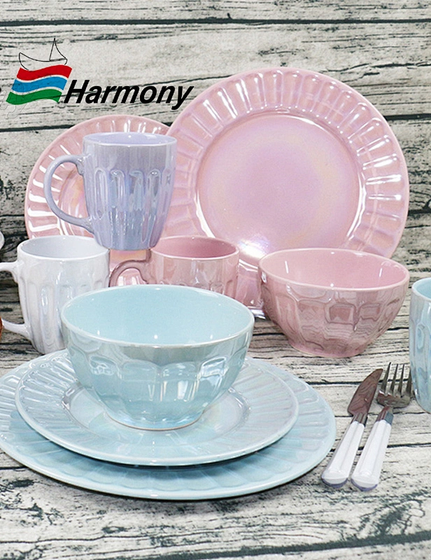 ceramic, dinner set, color glaze, pearl glaze dinner set