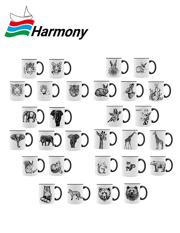 Stoneware decal printing animal straight mug