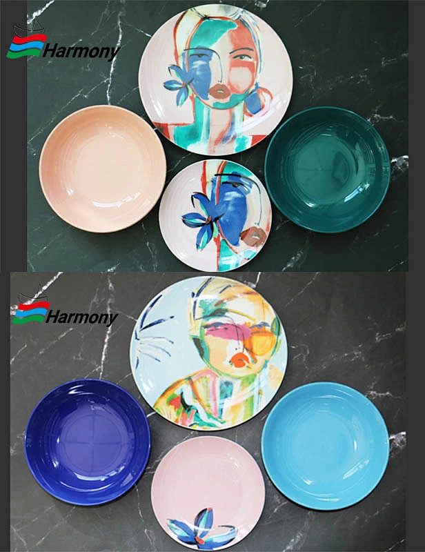 Women Faces Design 12 piece dish set