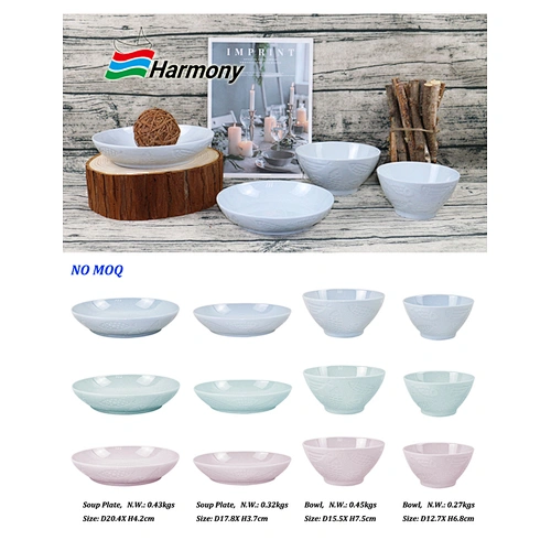 Porcelain Full Glaze Dinner Set With Embossed