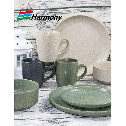 Stoneware Snowflake Reactive Dinner Set