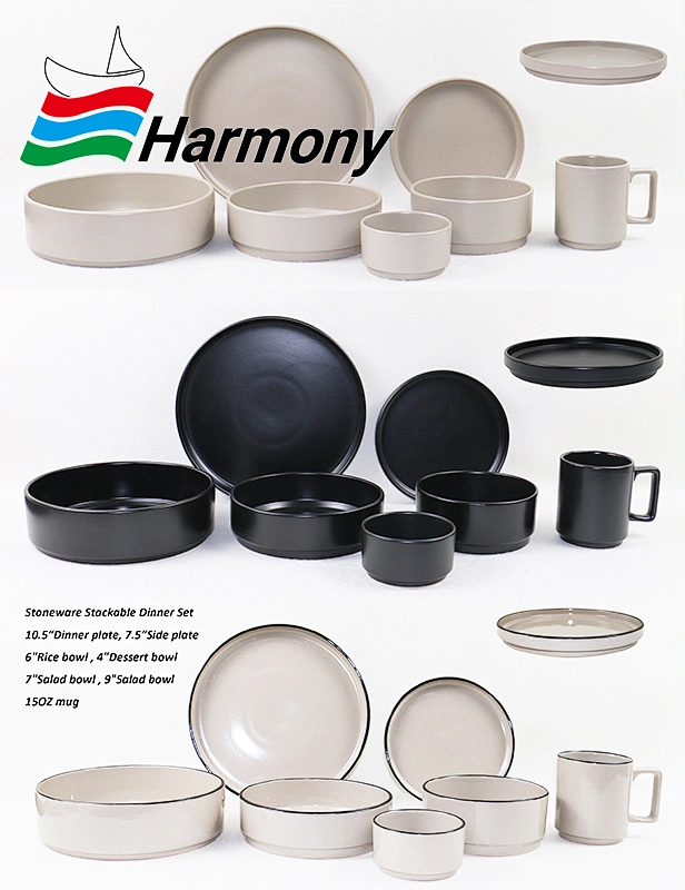 Stoneware Stackable Dinner Set