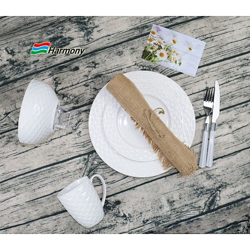 Embossed Design New Bone China Dinner Set