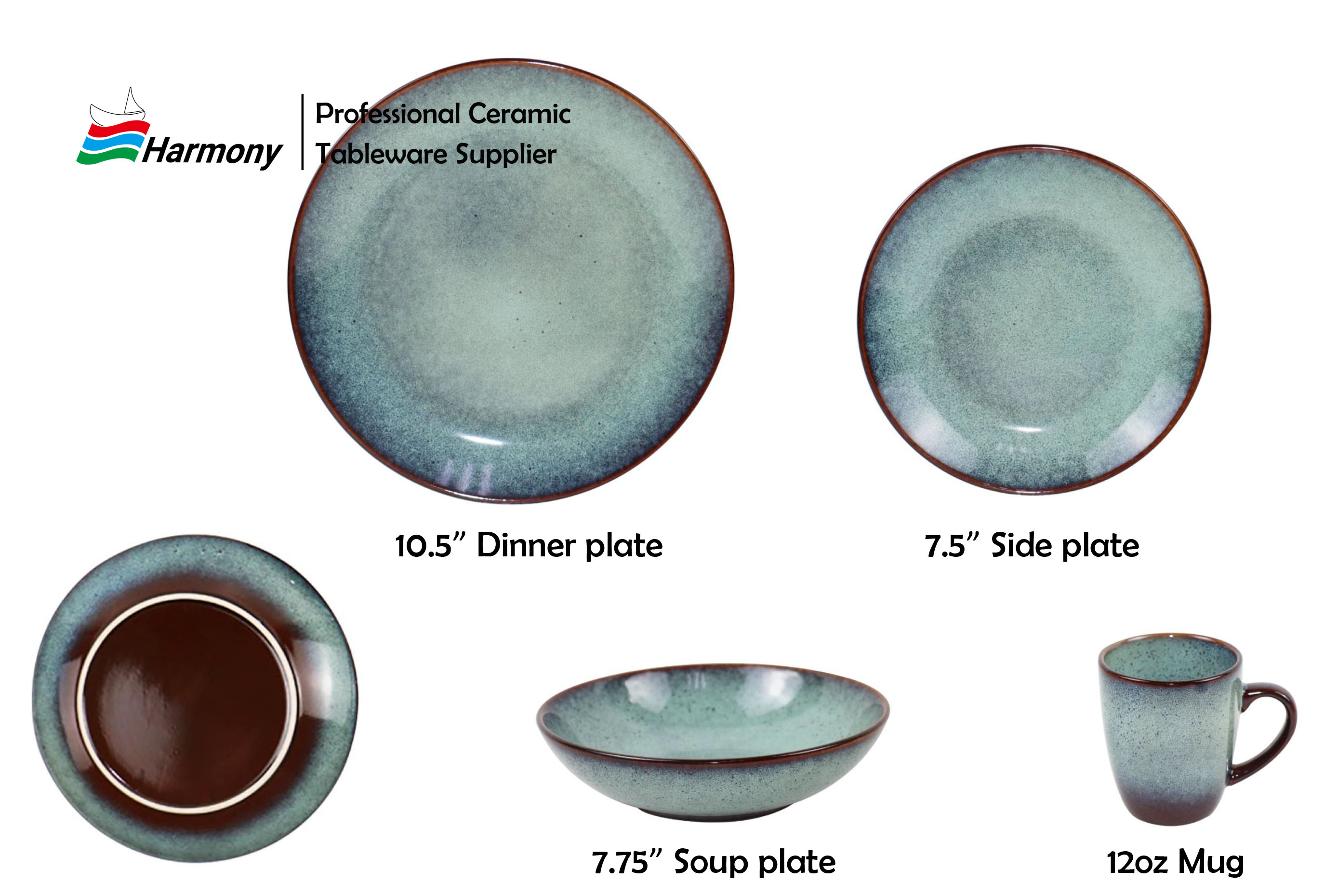stoneware reactive dinner set