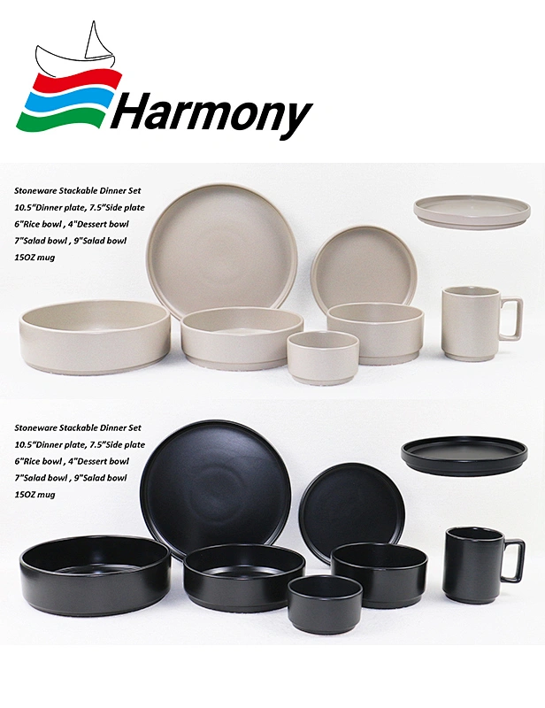 Stoneware Stackable Dinner Set
