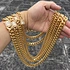 Amazon hot sale Heavy Stainless Steel  Miami Cuban Link 18K Gold  Plated Chain Necklace Jewelry United States