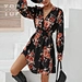Allover Print Dress，new look shirred dress，pink shirred dress，shirred bodice midi dress