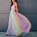 rainbow stripe sleeveless dress