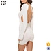 open back slip dress，low back summer dress，open back linen dress