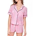 OEM night wears women satin pajamas striped pj set for women night wear