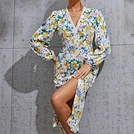 long sleeve printed dress