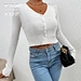 Ribbed Knit Button Front Crop Top