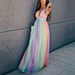 rainbow stripe sleeveless dress