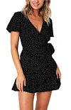 the wrap dress，coral wrap dress，mesh wrap dress