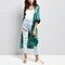 New product open kimono abaya floral print kimono wholesale satin kimono robe