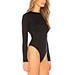 Sexy clothing bodysuit women black bodysuit women tie back opneback long sleeve bodysuit