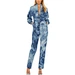 2021 custom ladies one piece long sleeve tye dye jean jumpsuits women